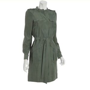 Marc by Marc Jacobs‎ Long Sleeve Silk Belted Utility Dress in Green Size 4